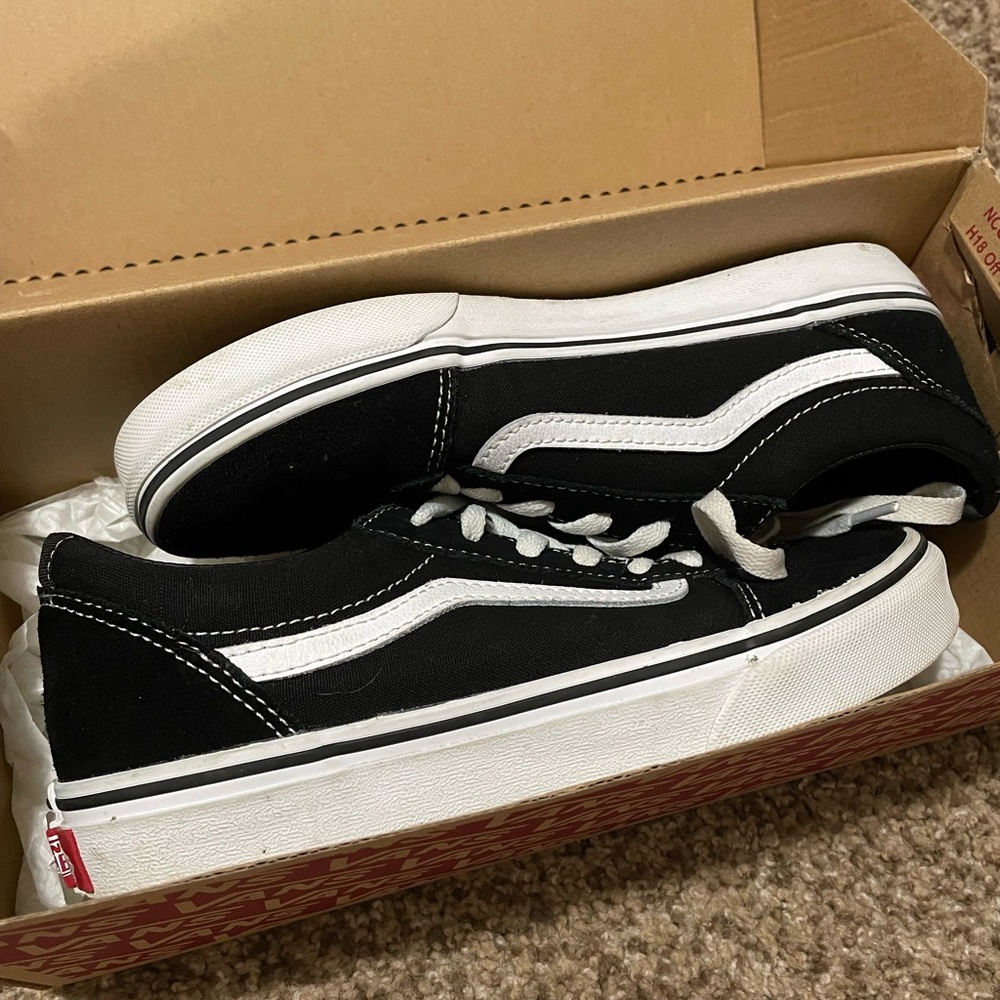 Black and white vans